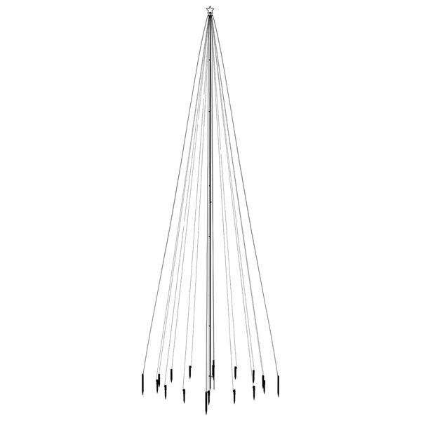 vidaXL Brad de Crăciun cu țăruș, 1134 LED-uri, multicolor, 800 cm