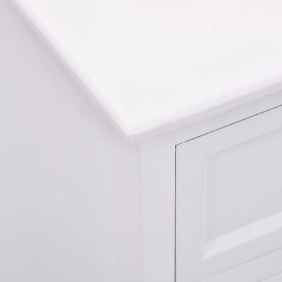 vidaXL Noptieră, alb, 40x30x50 cm, lemn de paulownia