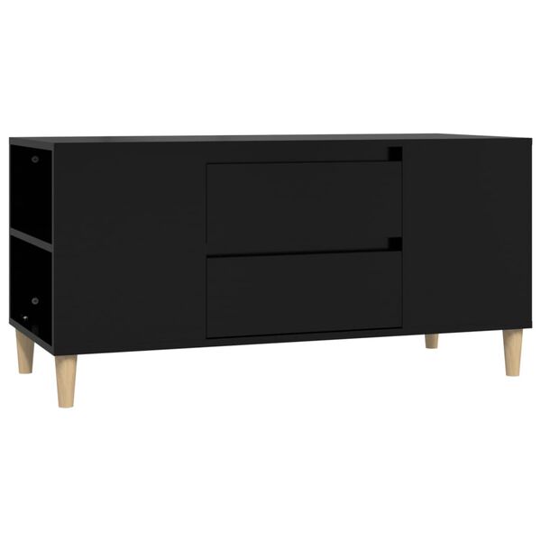 vidaXL Comodă TV, negru, 102x44,5x50 cm, lemn prelucrat
