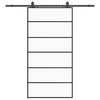 vidaXL Ușă glisantă cu set de feronerie neagră 102x205 cm Sticlă ESG