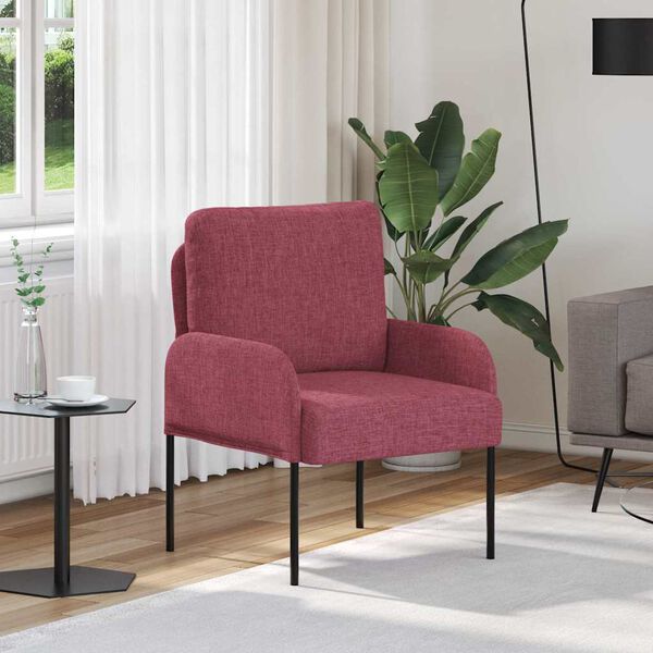 vidaXL Canapele cu pernă 55cm Roșu Vin placaj