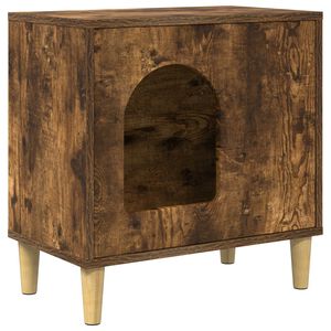 vidaXL Casa pentru pisici Stejar fumuriu 51 x 30 x 52 cm
