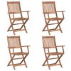 vidaXL Set mobilier de exterior pliabil, 5 piese, lemn masiv de acacia