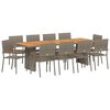 vidaXL Set de masă pentru grădină 11 pcs Gri poliratan