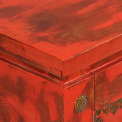 vidaXL Cufăr din lemn solid de mango, 101 x 39 x 42 cm, roșu