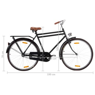 vidaXL Bicicletă olandeză, roată de 28 inci, cadru masculin 57 cm