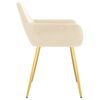 vidaXL Scaune de bucătărie, 2 buc., crem, catifea
