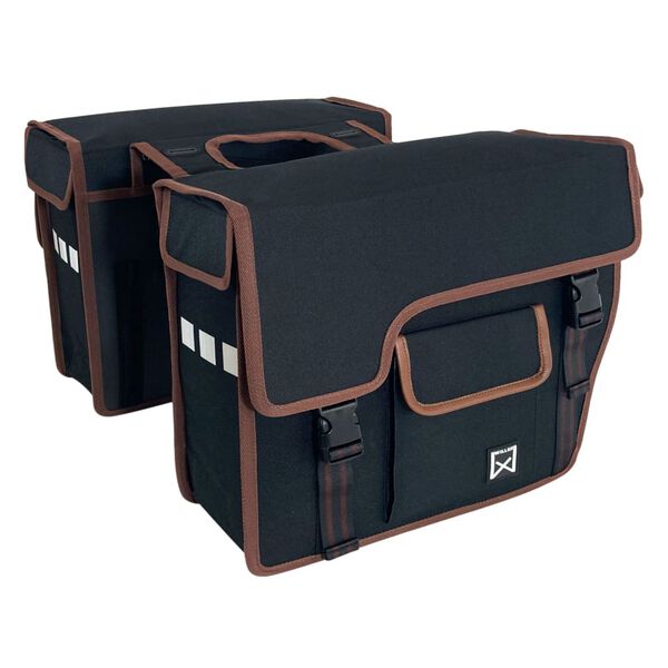 Willex Geantă dublă pentru bicicletă cu buzunar frontal, 33 L, negru