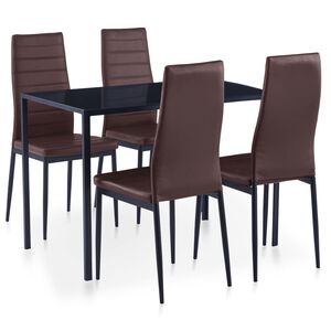 vidaXL Set mobilier de bucătărie, 5 piese, maro