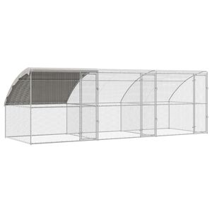 vidaXL Cușcă pentru pui 3 buc. Argintiu 600 x 200 x 200 cm Oțel și PE