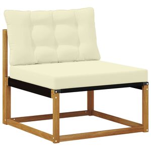 vidaXL Canapea Medie pentru Exterior Lemn solid de Acacia și Textilene