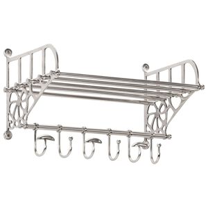 vidaXL Suport pentru bagaj cu umerașe, montat pe perete, aluminiu