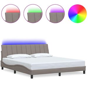 vidaXL Cadru de pat fără saltea, Hanko, gri taupe, 180x200 cm, textil