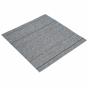 vidaXL Placă de carpetă Gri deschis cu dungi 50 x 50 cm 36 buc.