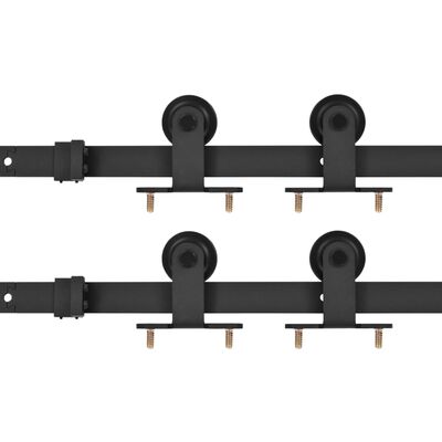 vidaXL Seturi de feronerie uși glisante, 2 buc., negru, 200 cm, oțel