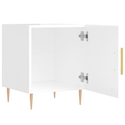 vidaXL Noptieră, alb extralucios, 40x40x50 cm, lemn compozit