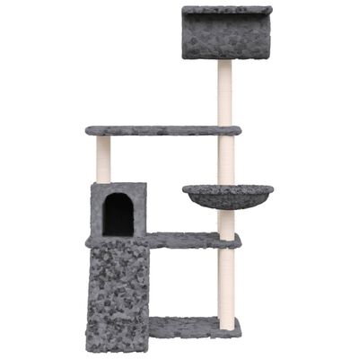 vidaXL Ansamblu de pisici, stâlpi din funie sisal, gri închis, 131 cm