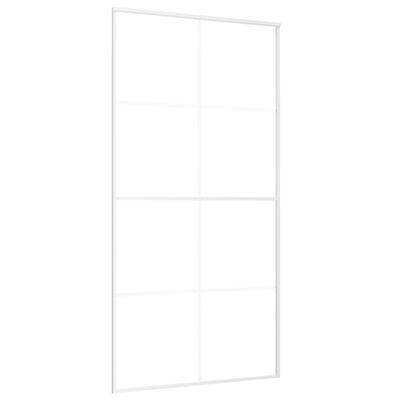 vidaXL Ușă glisantă, alb, 102,5x205 cm, sticlă ESG și aluminiu