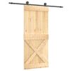 vidaXL Ușă glisantă Natural și Negru 90 x 210 cm Lemn de Pin Solid