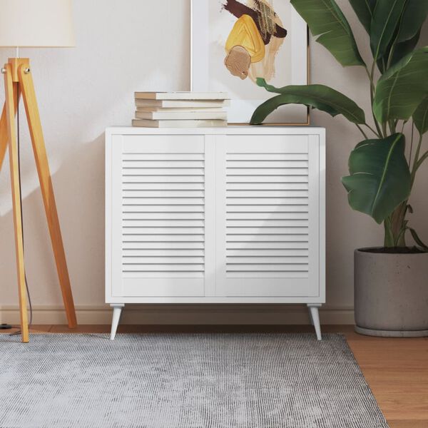 vidaXL Uși dulap design lambriu 2 buc. alb 61,5x39,4 cm lemn masiv pin