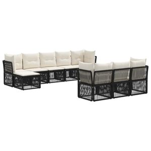 vidaXL Set de canapele pentru grădină 10 buc. Negru poliratan