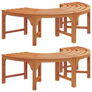 vidaXL Bancă cu arbori 2 pcs natural 160 x 80 x 45cm
