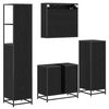 vidaXL Set de mobilier pentru baie 4 pcs Stejar Negru Lemn compozit