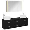 vidaXL Set de mobilier pentru baie 4 buc. Stejar Negru