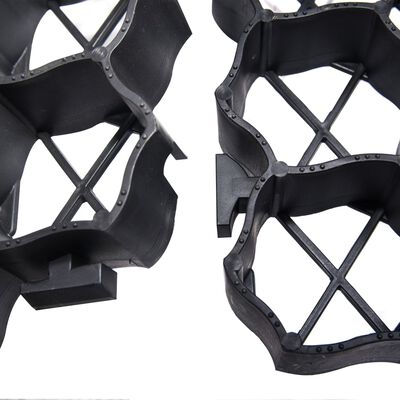 vidaXL Grilaje de gazon, 16 buc., negru, 60x40x3 cm, plastic