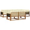 vidaXL Set de canapele de exterior cu pernă 7 pcs Natural și Crem