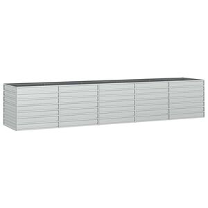 vidaXL Strat &icirc;nălțat de grădină argintiu 400x80x77 cm oțel galvanizat