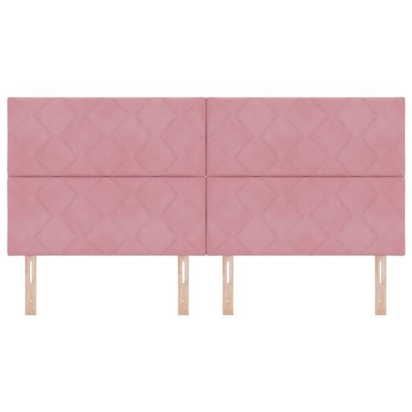 vidaXL Tăblie cap cu headboard Roz 200 cm Catifea