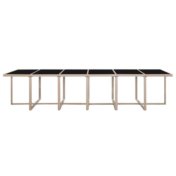 vidaXL Set mobilier de exterior cu perne, 17 piese, bej, poliratan