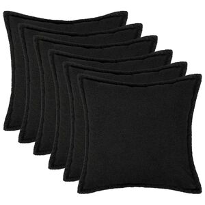vidaXL Husă pentru pernă 6 pcs HOUTEN Negru 30 x 30 cm Boucl&eacute;