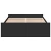vidaXL Cadru de pat cu sertare, negru, 140x190 cm, lemn prelucrat
