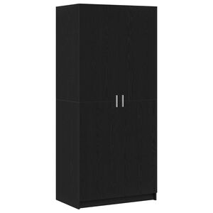 vidaXL Dulap Stejar Negru 80 x 50,5 x 180 cm Lemn prelucrat