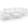 vidaXL Set mobilier de grădină, 6 piese, alb, lemn masiv de pin