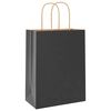 vidaXL Pungi de h&acirc;rtie 50 buc cu m&acirc;nere negre 21x11x28 cm