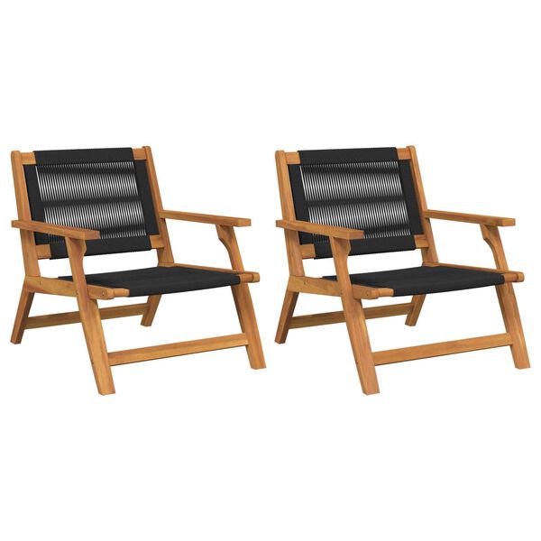 vidaXL Mobilier de grădină 2 pcs Negru 78 x 67 x 73cm