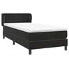 vidaXL Pat box spring cu saltea, negru, 80x210 cm, catifea