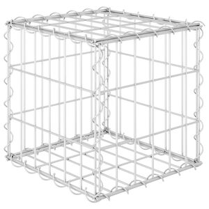 vidaXL Gabion cub strat &icirc;nălțat, 30 x 30 x 30 cm, s&acirc;rmă de oțel