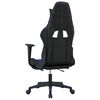 vidaXL Scaun de gaming cu suport picioare, negru/albastru, piele eco