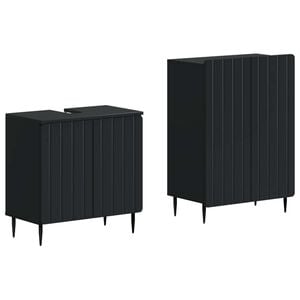 vidaXL Set de dulapuri pentru baie, 2 piese ZWOLLE Negru