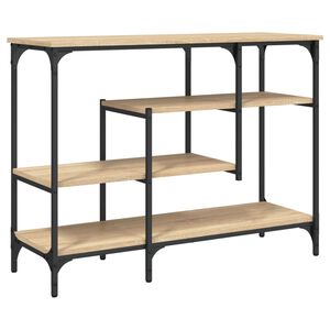 vidaXL Măsuță consolă cu rafturi, stejar sonoma, 100x35x75 cm