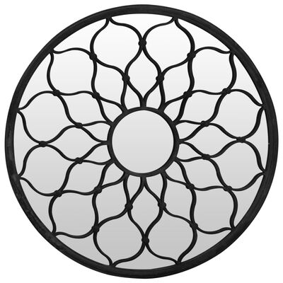 vidaXL Oglindă rotundă,negru,60x3 cm,fier,pentru utilizare în interior