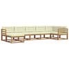 vidaXL Set de canapele de exterior cu pernă 7 pcs Natural și Crem