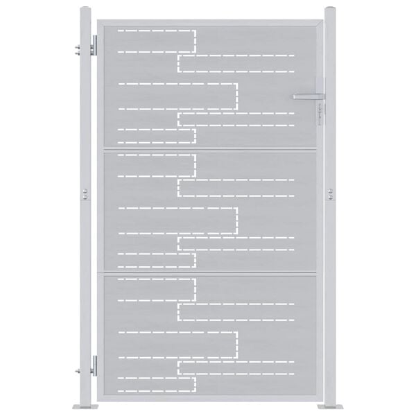 vidaXL Poartă de grădină Argintiu 100 x 150 cm Oţel inoxidabil