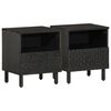 vidaXL Noptiere, 2 buc., negru, 40x33x46 cm, lemn masiv de mango