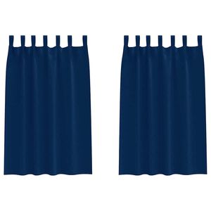 vidaXL Perdele Opaque cu Inel 2 buc. Albastru &icirc;nchis 175 x 140 cm