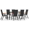 vidaXL Set mobilier de grădină, 7 piese, negru și maro, poliratan
